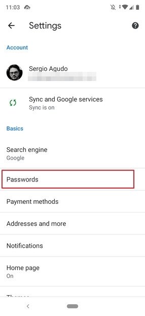 Chrome’s settings