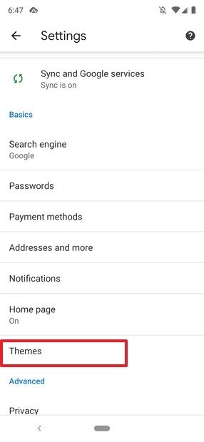 Chrome’s settings